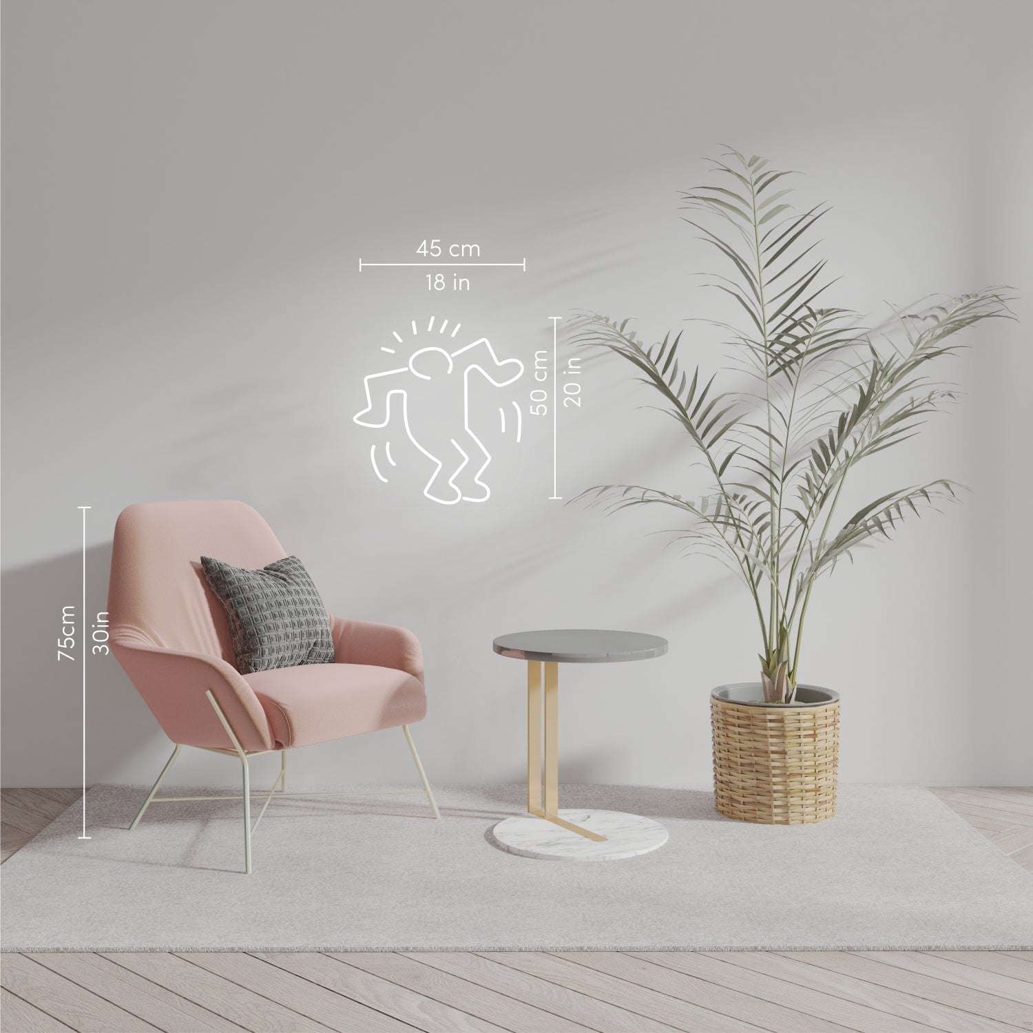 Dancing Man, YP x Keith Haring, signe en néon LED